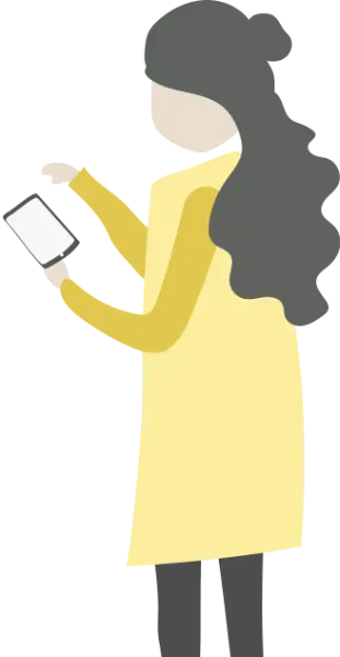 寝る前にスマホを見る人のイラスト