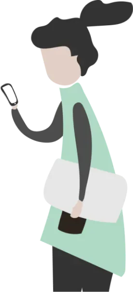 仕事中にスマホの誘惑を感じる人のイラスト